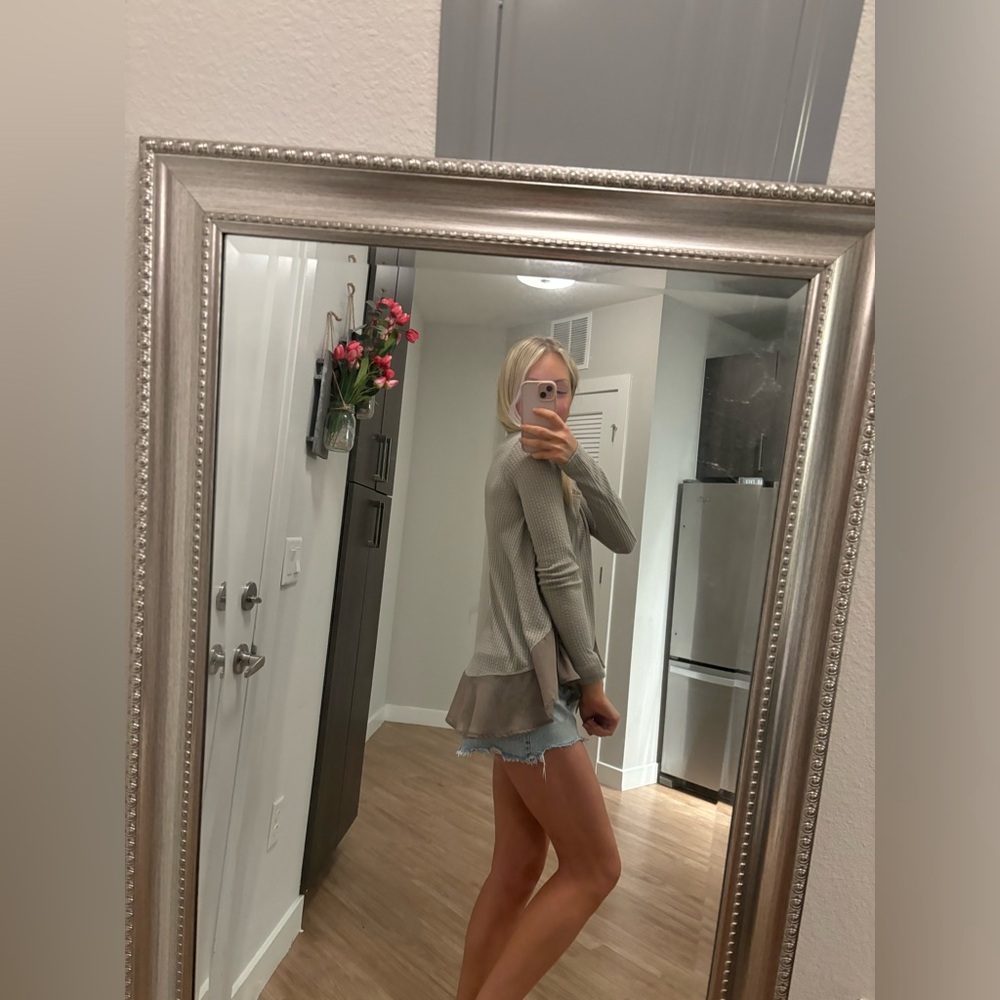 Beige Nordstrom Ruffle Top - Picture 3 of 4